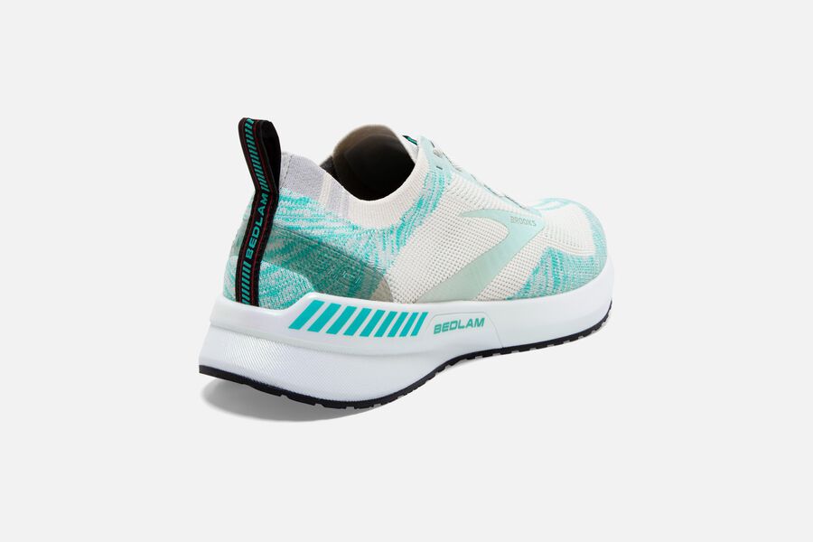 Brooks Bedlam 3 Road Running Shoes Womens White/Turquoise 630194-GRT